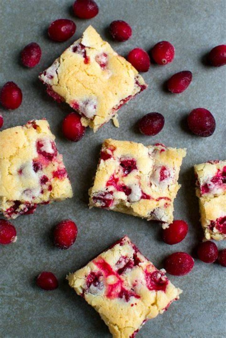 Cranberry Bar on parchment paper.