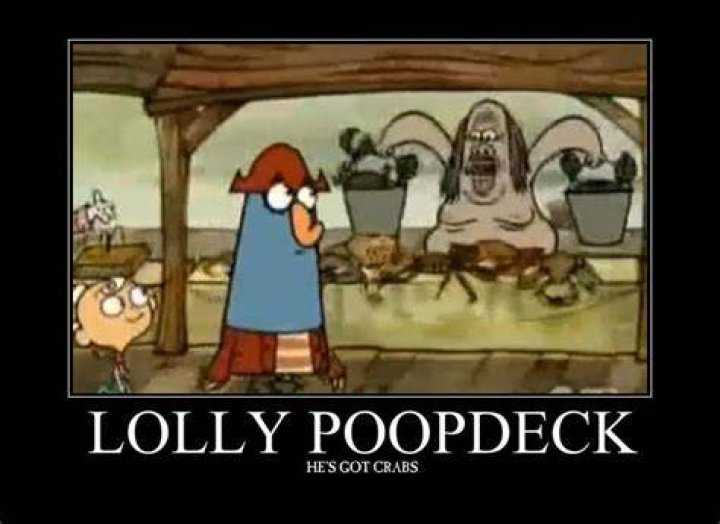 Dr. Barber / Lolly Poopdeck / Pirate Captain / Handsome Pete / Eye Patch / Man #1 / Mother Barber / Sailor #2 / The Moon / Baboon Charlie / Babyface / Bedington / Breadcrumb Guy / Butt Guy / Crab Man / Crew Member #4 / Crying Sailor / Cubbie Boy / Deck Boss / Fake Genie / Fisherman #2 / Franklin the Adventure Writer / Giant / Giant Baby / Girl #2 / Guy #2 / Heckler #1 / Island Guy #3 / Kenny / Kid #5 / Lookout / Man in Crowd / Nathan / Nostalgic Sailor / Nut / Oarmaster / Old TImer #2 / Pirate #