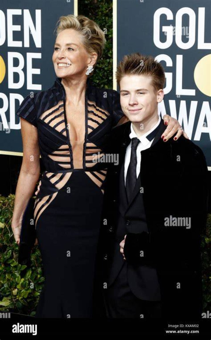 Roan Joseph Bronstein with his mom Sharon Stone